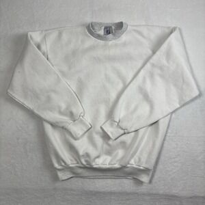 VTG Logo 7‎ Blank Long Sleeve Fleece Heavy Weight Sweatshirt Men's Large Stains